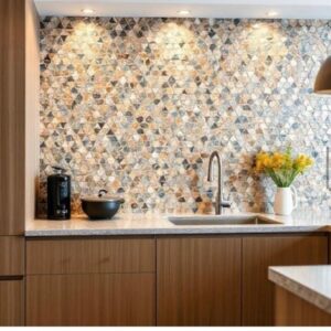 Modern Stone — Geometric Kitchen Backsplash Panel