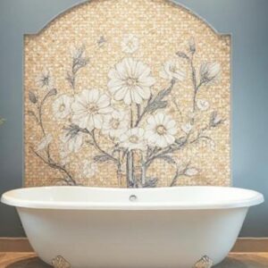 Cream & Ivory Floral Mosaic Wall Display