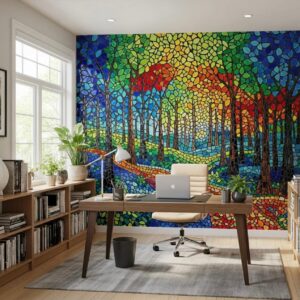 Nature Forest Path Mosaic Panel Art