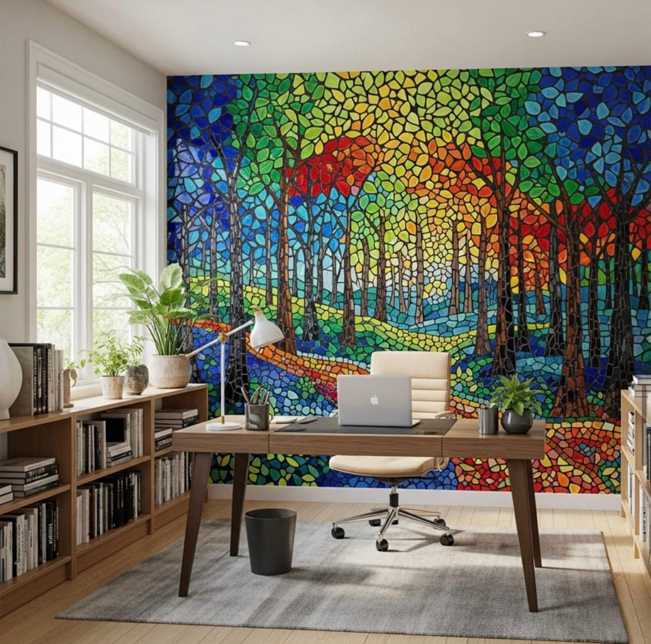 Nature Forest Path Mosaic Panel Art