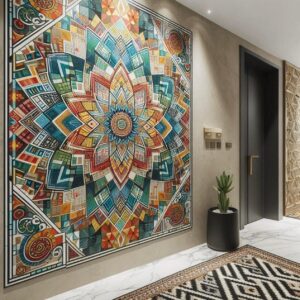 Teal & Ember Mandala Decorative Wall Panel