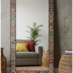 Bohemian Patterned Mosaic Mirror Feature