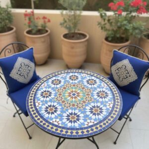 Round Mosaic Table Top Multicolour Design
