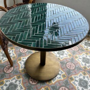 Forest Green Mosaic Table Organic Modern Accent Table Decor
