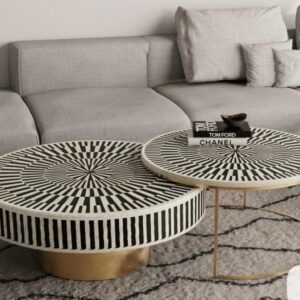 Luxury Mosaic Coffee Table in Soft Neutrals