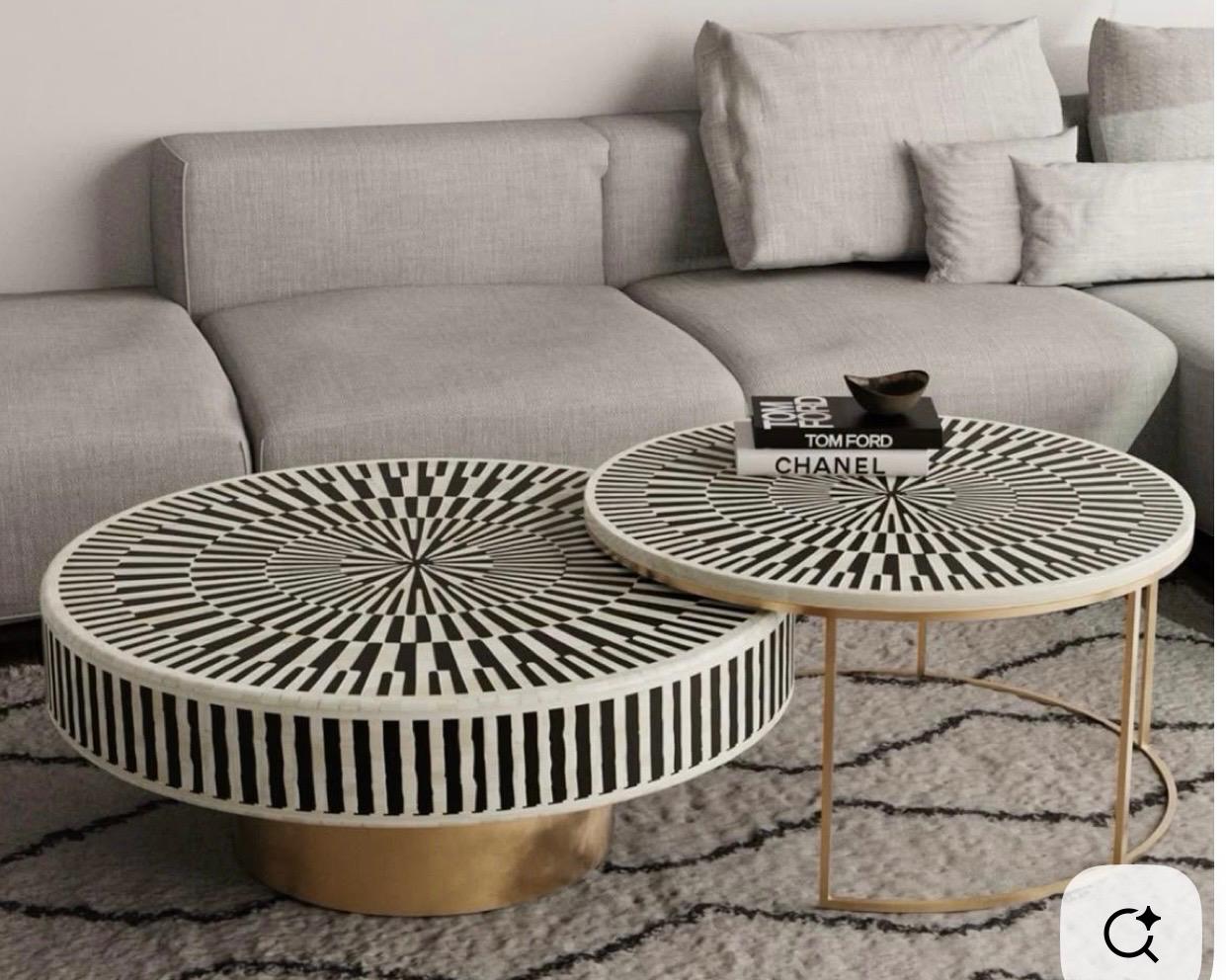 Luxury Mosaic Coffee Table in Soft Neutrals