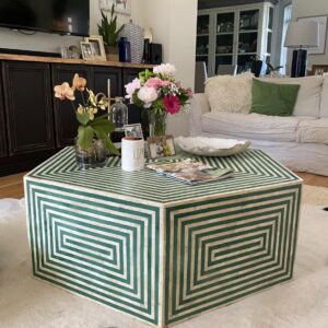 Stylish Green Pattern Mosaic Table for Contemporary Home Decor