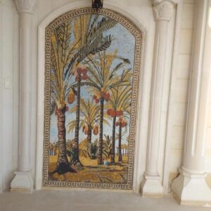 Desert Palm Arch Niche Mosaic Panel