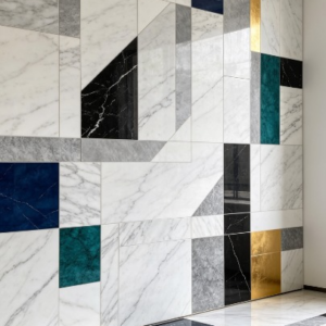 Premium Marble Geometry Tile Installation
