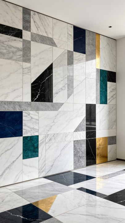 Premium Marble Geometry Tile Installation