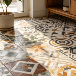 Vintage Geometric Floral Mosaic Tile
