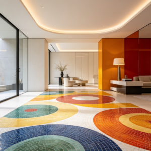 Vibrant Geometric Circle Mosaic Pattern