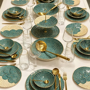Handcrafted Mosaic Ceramic Dining Set