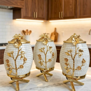 Luxury Mosaic Floral Jar Trio Set