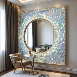 Luxury Crystal‑Sheen Mosaic Wall Mirror