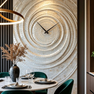 Concentric Mosaic Wall Clock Luxury Modern Interior Décor