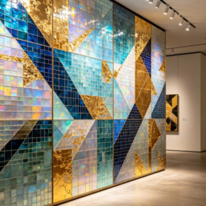 Luxury Geometric Glass Mosaic Artwork