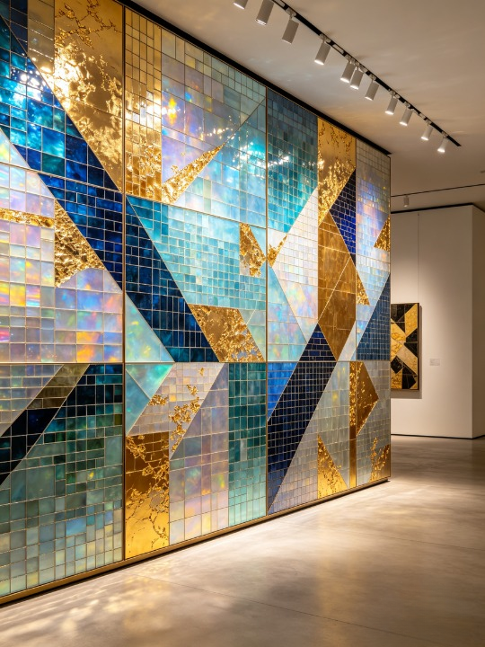 Luxury Geometric Glass Mosaic Artwork