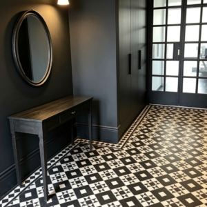Monochrome Geometric Circle Tile Pattern