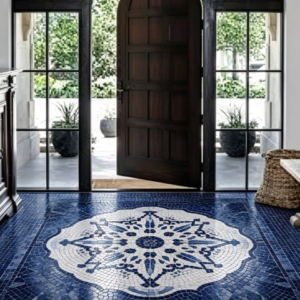 Classic Blue Mosaic Medallion Flooring