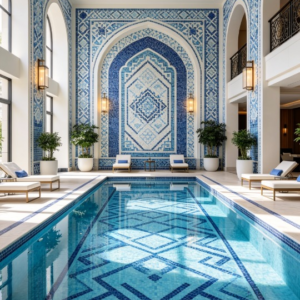 Luxury Water‑Wave Pool Mosaic