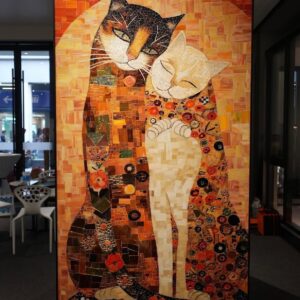 Sunlit Harmony Twin Cats Mosaic Feature
