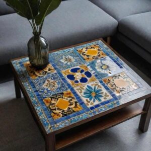 Mosaic Table Top Blue Art Work
